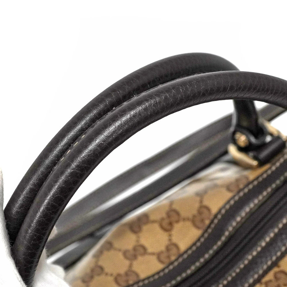 Gucci GG Crystal Dome Handbag canvas leather trim - Picture 10 of 11